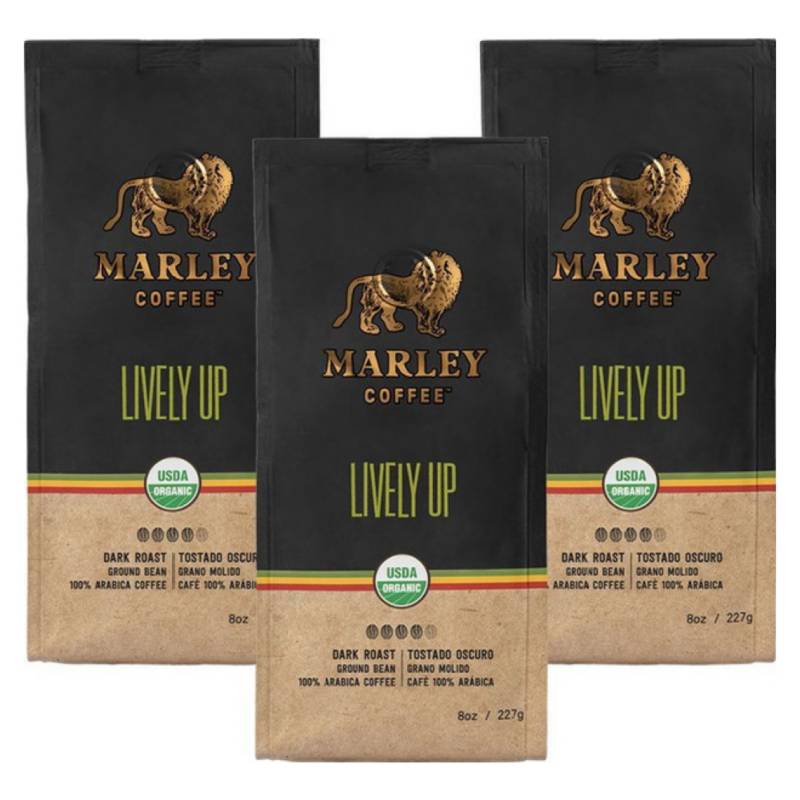MARLEY COFFEE - 3x Café molido orgánico · Lively Up 227 g