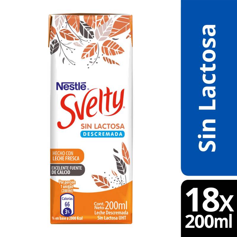 NESTLE - Leche Svelty Descremada Sin Lactosa 6X200Ml X3