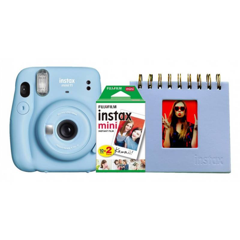 Fujifilm Cámara instantánea Instax Mini 11 con funda, álbum y más kit de  accesorios (azul cielo)