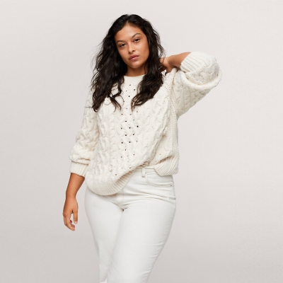 Sweater Trenzado Ancho Mujer The Big Shop - $ 38.150