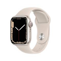 APPLE - Apple Watch series 7 (41mm, GPS) - Caja aluminio blanco estelar - Correa deportiva blanco estelar
