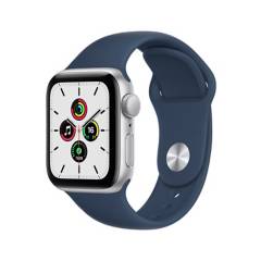 APPLE - Apple Watch SE (40mm, GPS) - Caja aluminio color plata - Correa deportiva azul abismo