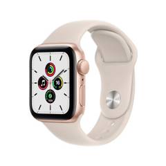 APPLE - Apple Watch SE (40mm, GPS) - Caja aluminio color oro - Correa deportiva blanco estelar