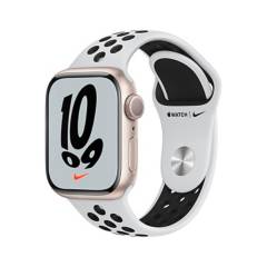 Apple - Apple Watch Nike Series 7 (41Mm, Gps) - Caja Aluminio Blanco Estelar - Correa Deportiva Nike Color Platino Puro/Negro