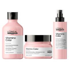 LOREAL PROFESSIONNEL - Set Cabello Con Color Vitamino Color Shampoo 300 ml  + Máscara 250 ml + 10 en 1 90 ml