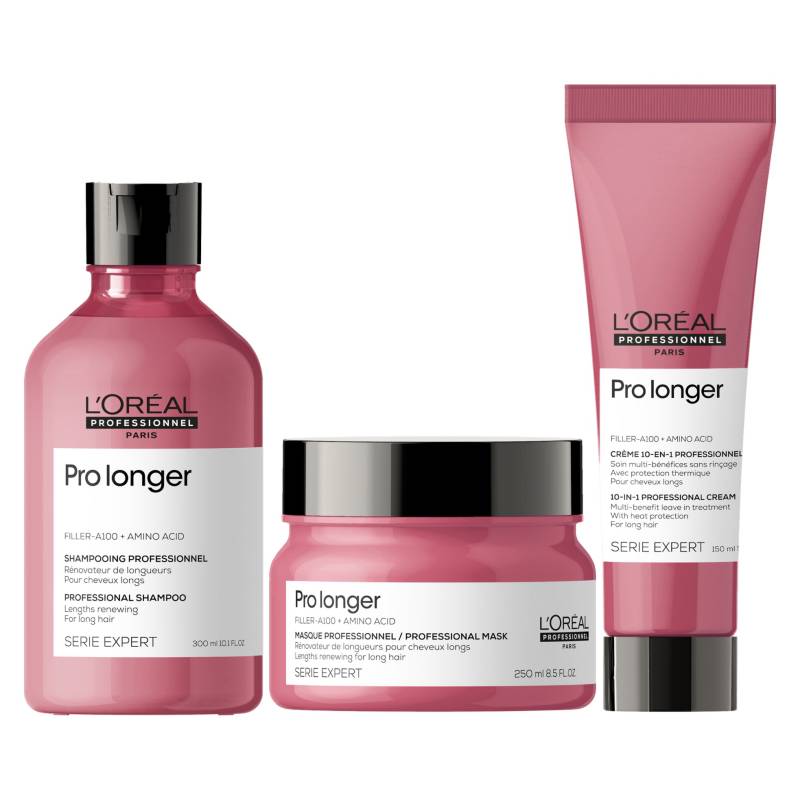 LOREAL PROFESSIONNEL - Set Capilar Potenciador de Largo Pro Longer Shampoo 300 ml + Máscara 250 ml + Crema Para Peinar 150 ml