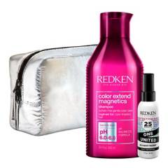 REDKEN - Set Protección Color Extend Magnetics Shampoo 300ml + One United 30 ml + Cosmetiquero