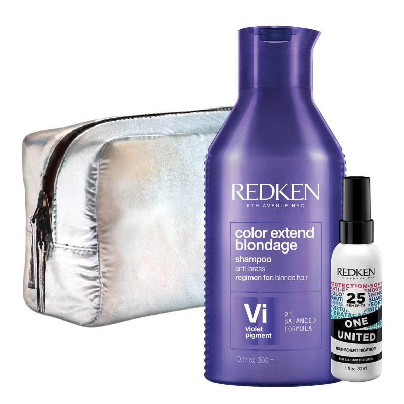 REDKEN - Set Matizador Cabello Rubio Shampoo Color Extend Blondage 300ml + One United 30ml Redken