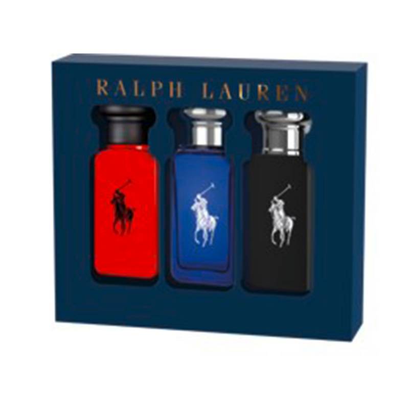 RALPH LAUREN - Set 3 Perfumes Hombre World of Polo: Polo Blue EDT 30ml + Polo Red EDT 30ml + Polo Black EDT 30ml