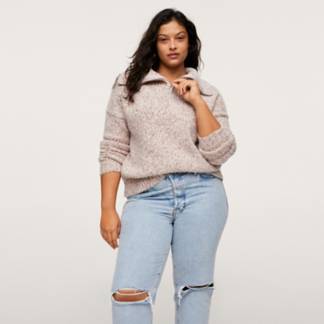 MANGO - Sweater Punto Cremallera Zip Mujer