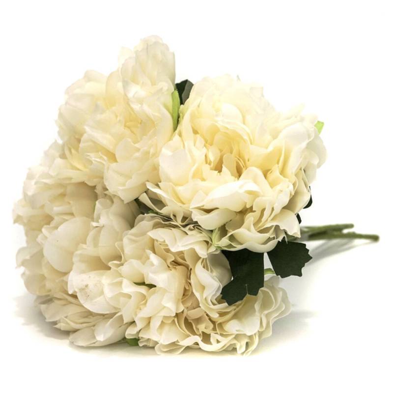 D`HOME Flores Ramo Peonias Blancas 