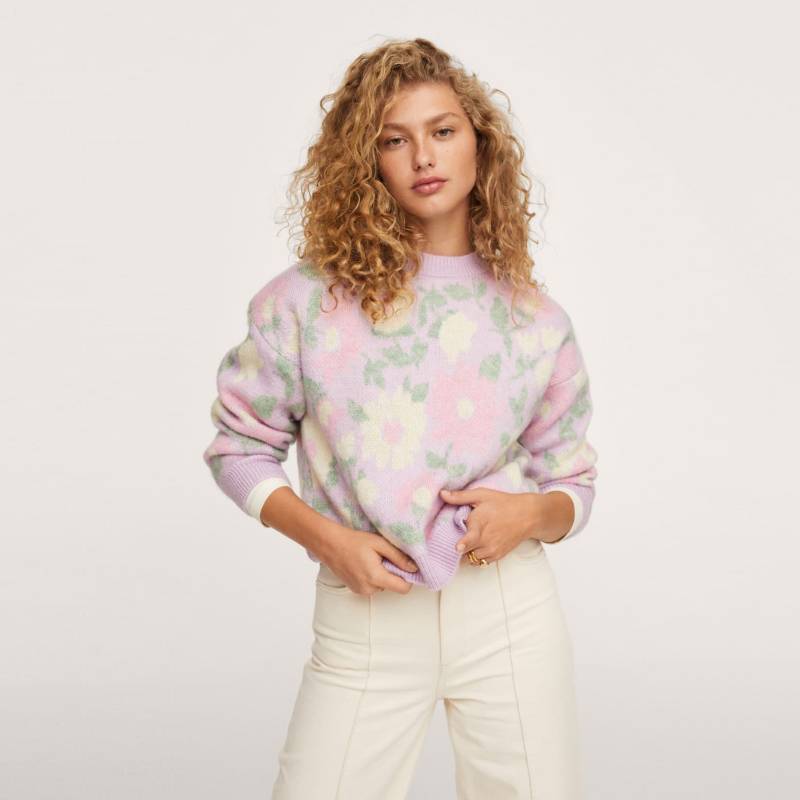 MANGO - Sweater Punto Flores Frubi Mujer