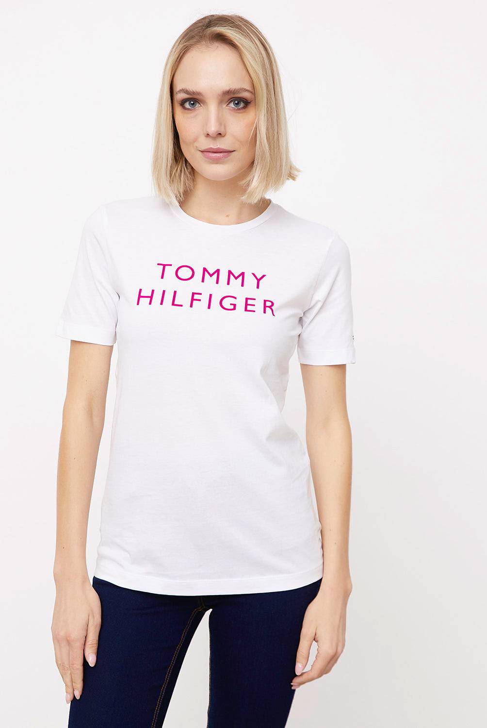 TOMMY HILFIGER - Tommy Hilfiger Polera Estampada Logo Manga Corta Mujer