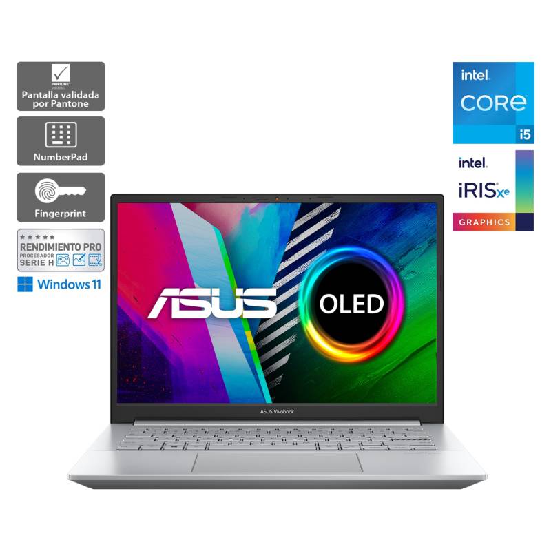 Asus - Notebook Asus Vivobook Pro 14 OLED K3400PA-KM093W Intel Core i5 Intel Iris Xe 8GB RAM 512GB SSD 14" WQXGA+