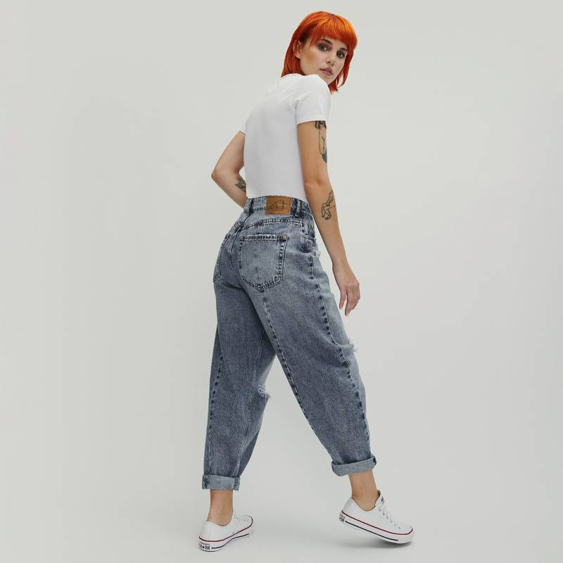 AMERICANINO - Jeans Baggy Tiro Alto Mujer