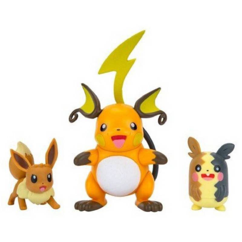 POKEMON - Pokémon - Pack 3 Figuras Raichu  Morpeko  Eeve