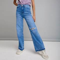 AMERICANINO - Jeans wide leg alto mujer