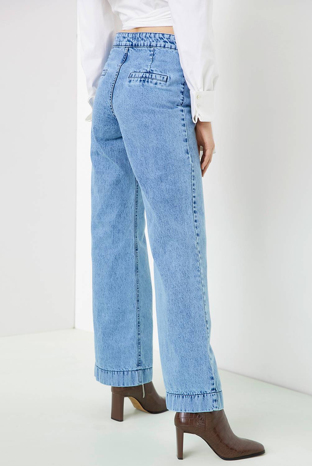 BASEMENT - Jeans Wide Leg Tiro  Alto Mujer