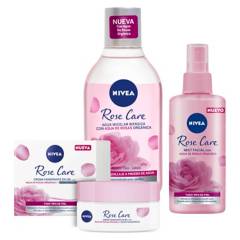 NIVEA - Pack NIVEA Rose Care Agua Micelar Bifásica 400ml + Crema Hidratante en Gel 50ml + Mist Refrescante 150ml