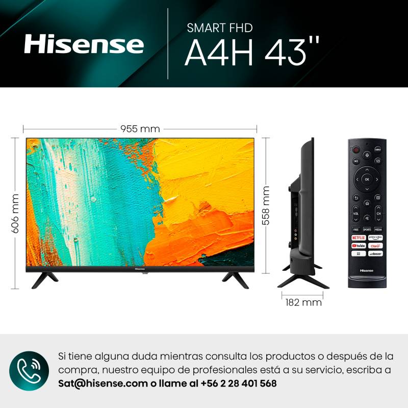 HISENSE Led 43 A4H Full HD Smart TV Hisense