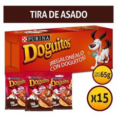 DOGUITOS - Pack Snacks Perros Doguitos Tira de Asado 65G