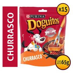 DOGUITOS - Pack Snacks para Perros Doguitos Churrasco 65G