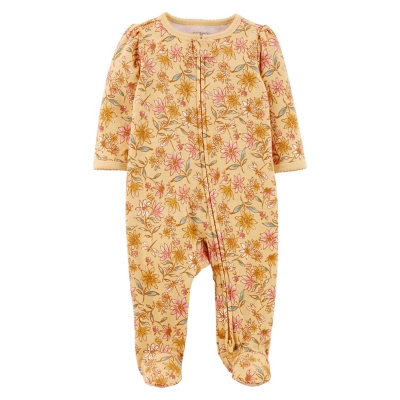 Carter´s Pijama algodón Flores cierre bidireccional Bebe Niña