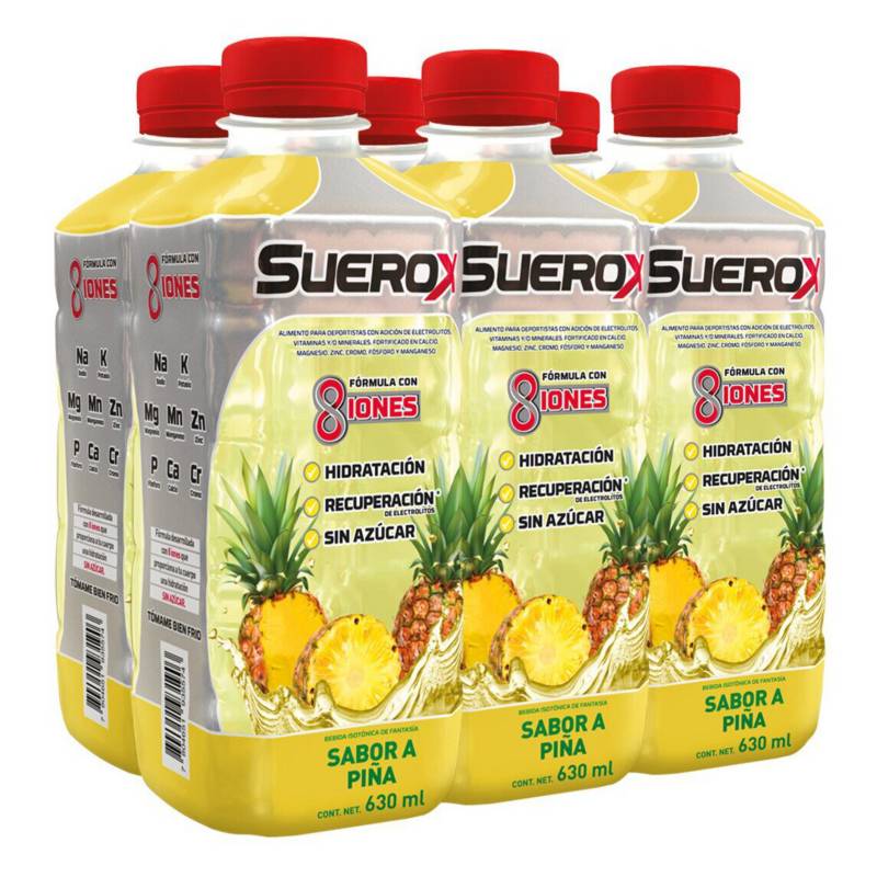 SUEROX - Pack Suerox 06 Bebidas Hidratantes Piña 630Ml C/U