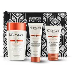 KERASTASE - Set Cabello Seco Shampoo Bain Satin 2 80ml + Fluido Lait Vital 75ml+ Texturizante Nectar Thermique 50ml