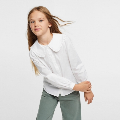 MANGO KIDS Mango Kids Camisa Cuello Babydoll Ni a Tienda Falabella