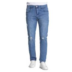 FASHION'S PARK - Jeans Recto Roturas Hombre Azul Medio