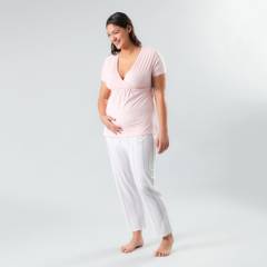 FLORES - Set Pijama Maternal Top + Pantalón Mujer Flores