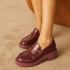 CAMPER - Zapato Casual Milah Mujer Cuero Burdeo
