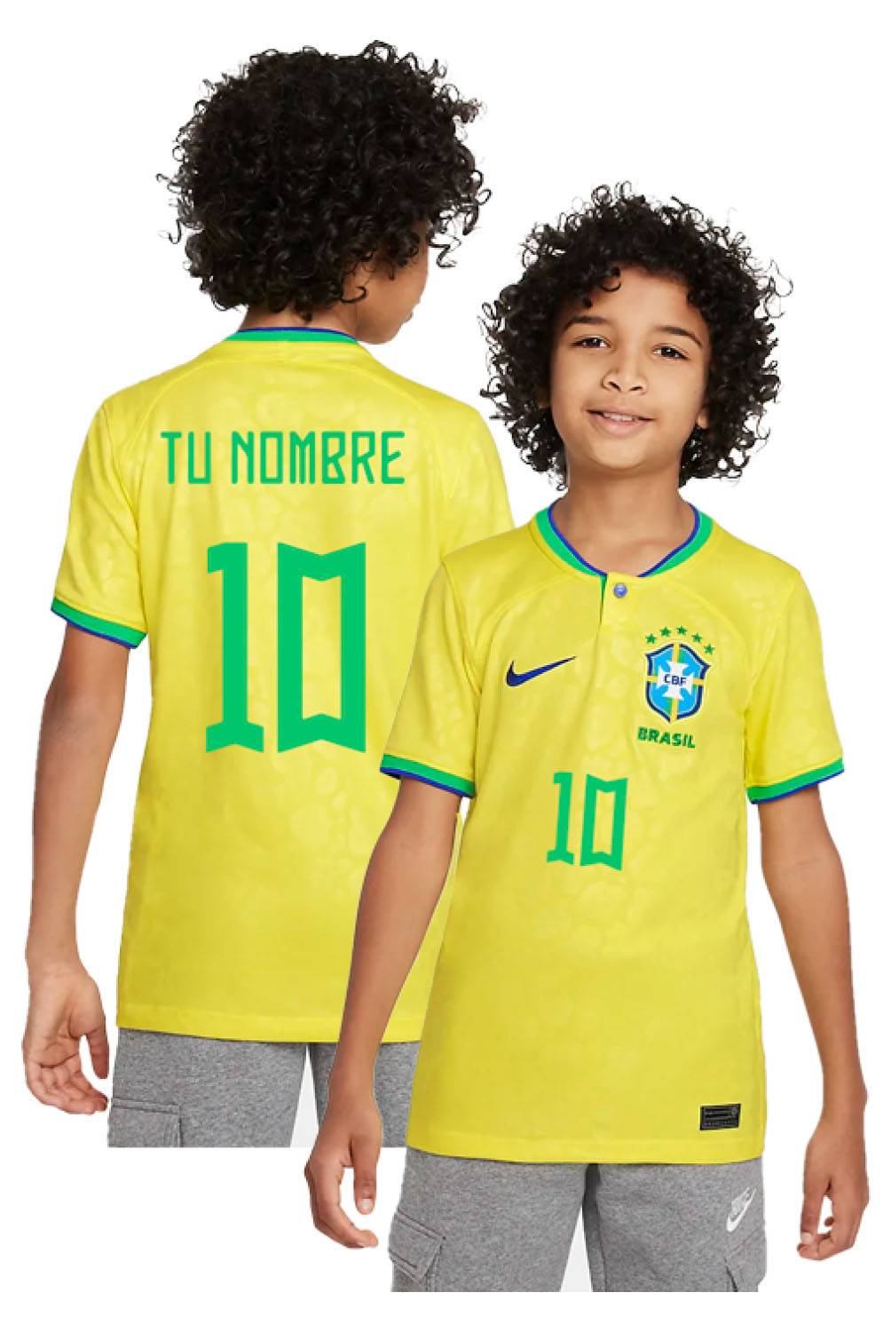 NIKE - Camiseta De Fútbol Personificable Brasil Local Niño Nike
