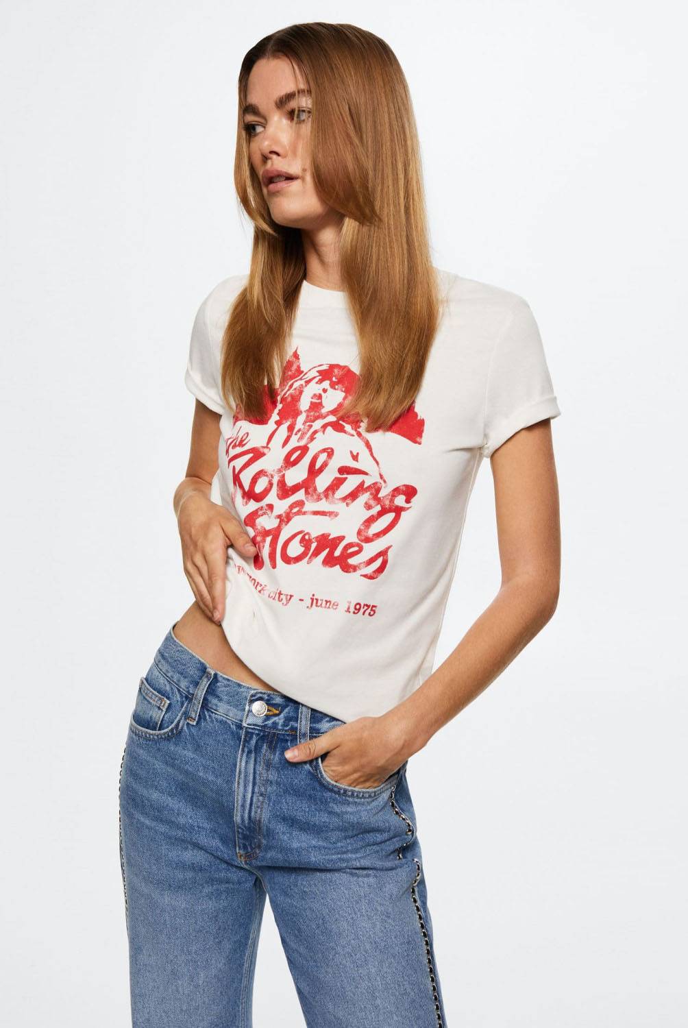 Mango Camiseta Rolling Mujer | falabella.com