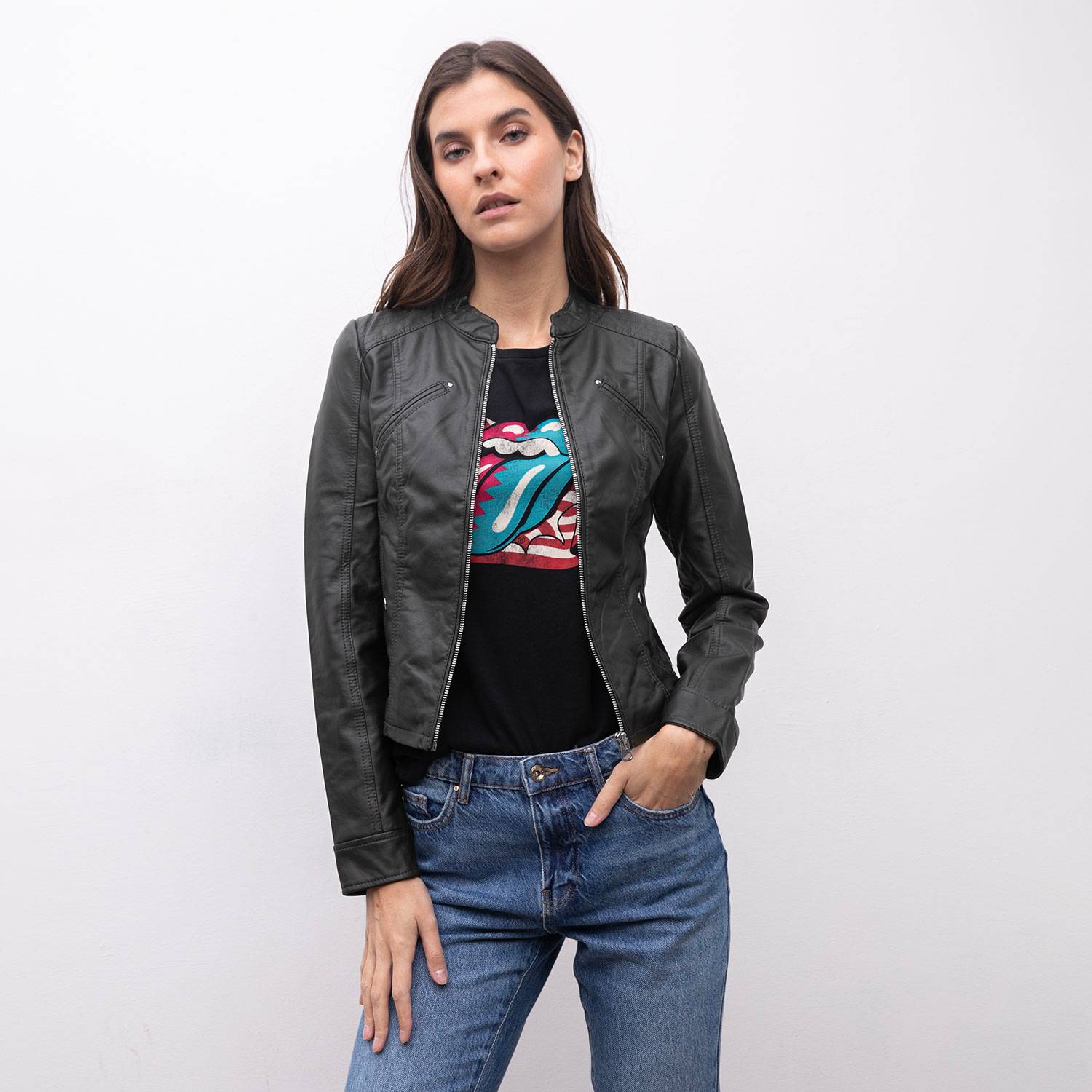 Cazadora biker de mujer efecto piel Vero Moda - Venca - 054908