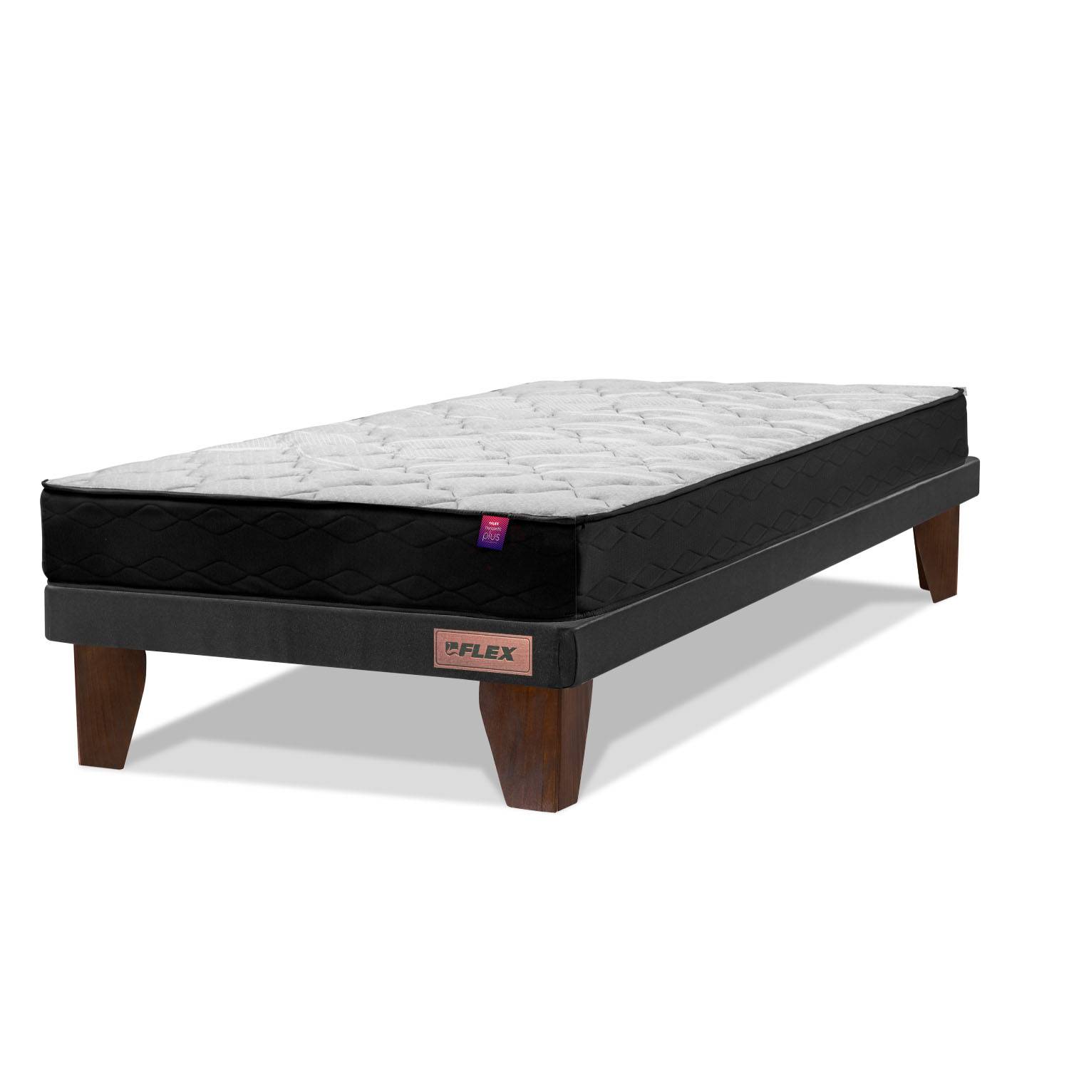 Cama Europea Therapedic Plus 1.5 Plaza (105X200) Flex + Respaldo Modern  Grafito Flex