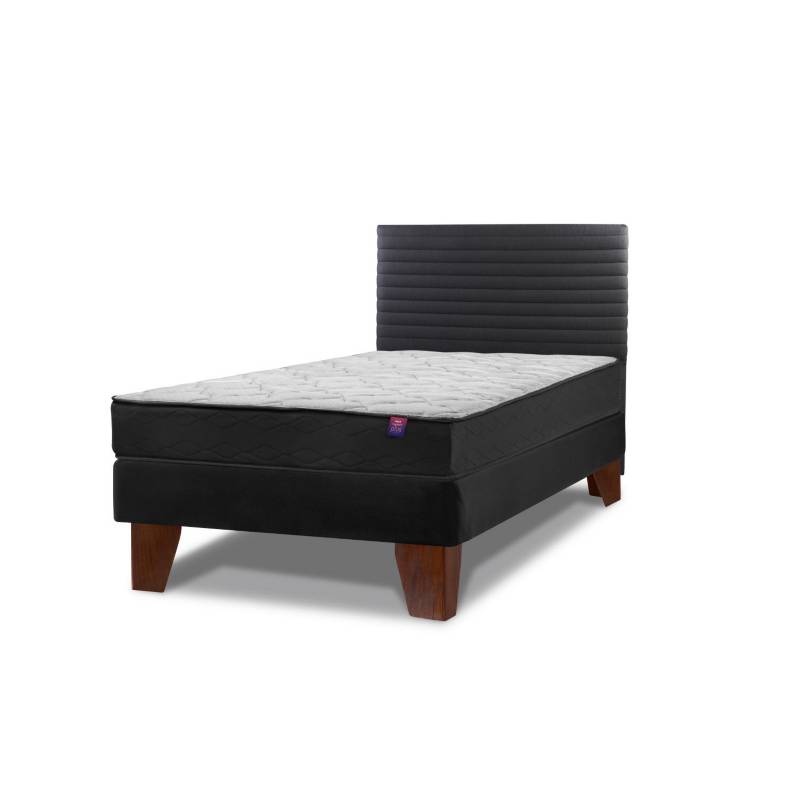 Cama Europea Therapedic Plus 1.5 Plaza (105X200) Flex + Respaldo Modern  Grafito Flex