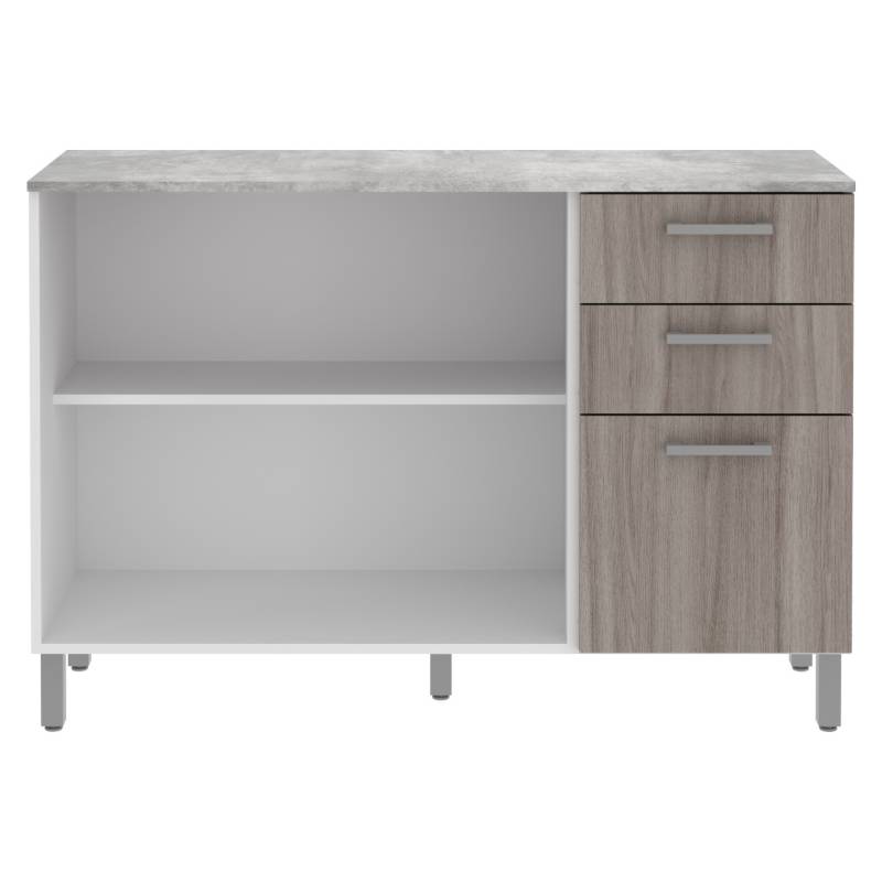 TECNOMOBILI Mueble Organizador Cocina 2 Puertas 3 Cajones Cz1004Bc  Tecnomobili