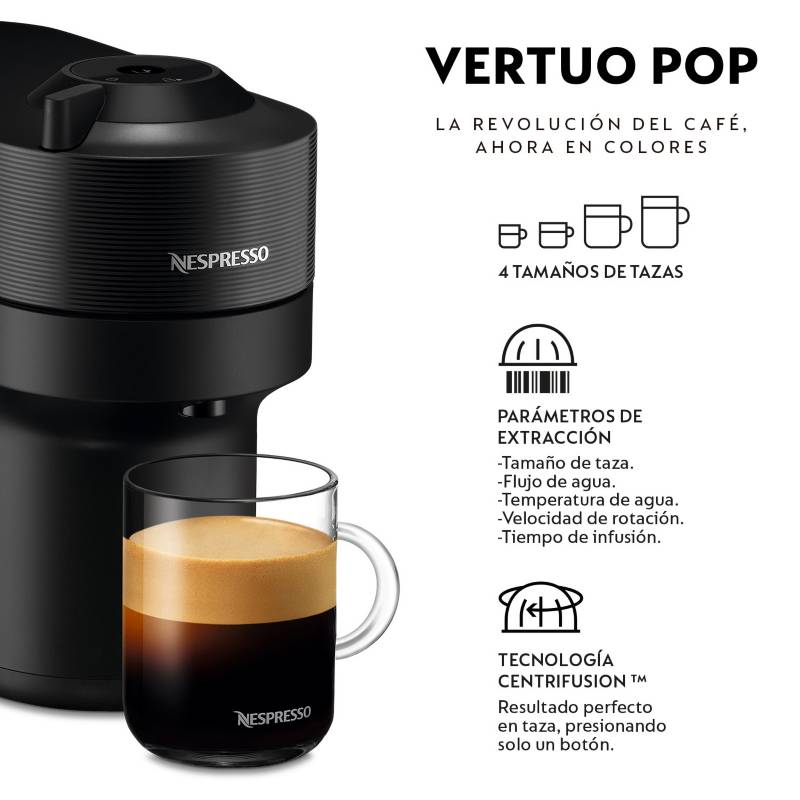 Cafetera Vertuo Pop Negra NESPRESSO Vertuo POP