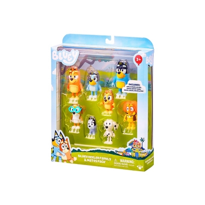 4 Pack Bluey y su Familia - Figuras Articuladas de Chilli, Bingo