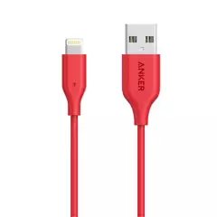 ANKER - Cable para Iphone PowerLine Lightning 0.9m Rojo Anker