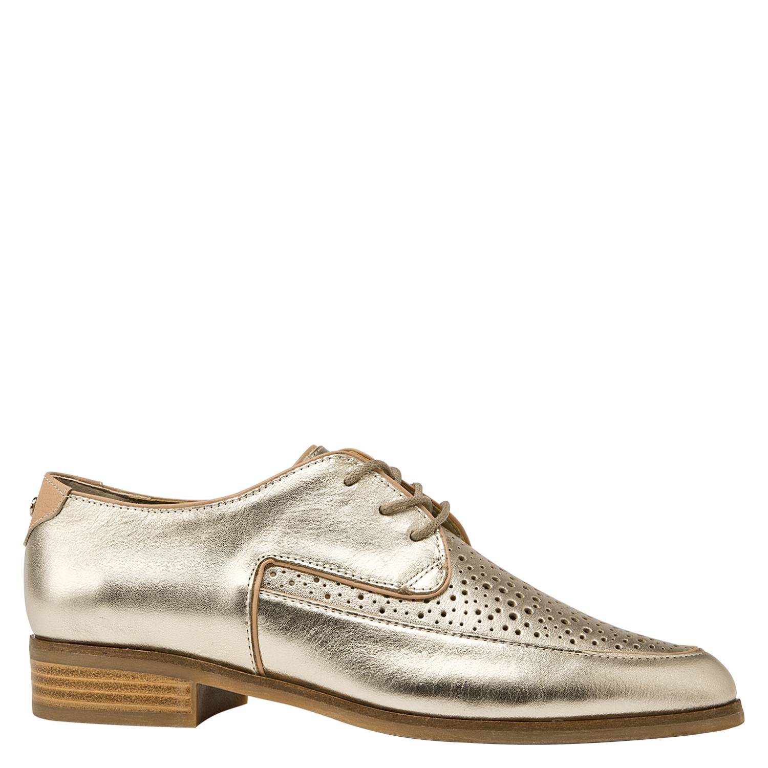 POLLINI Zapato Casual Mujer Cuero Dorado Pollini Tienda Falabella