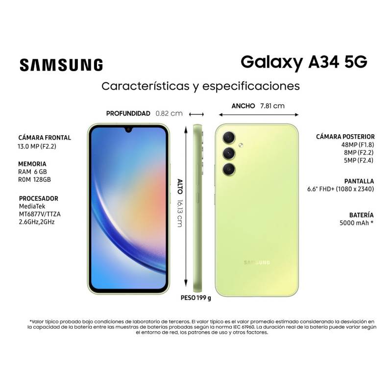 Samsung Galaxy A34 5G - Precio y Características - Tienda Claro