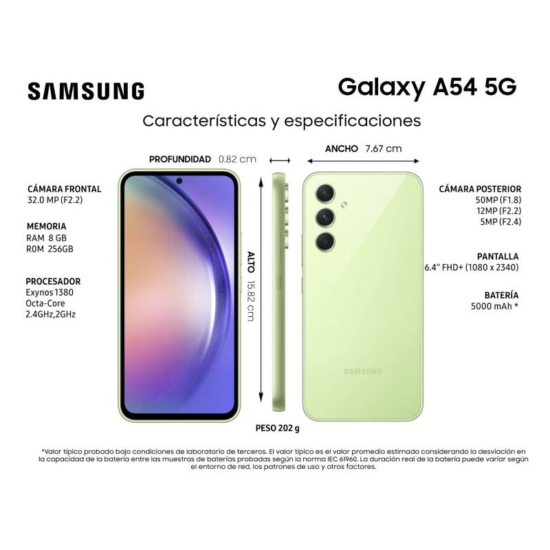 Las 5 principales características del Samsung Galaxy A54 5G
