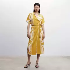 MANGO - Vestido Camisero Estampado Mujer Mango