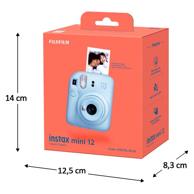 FUJIFILM Cámara Fujifilm Mini 12 Blue Pastel
