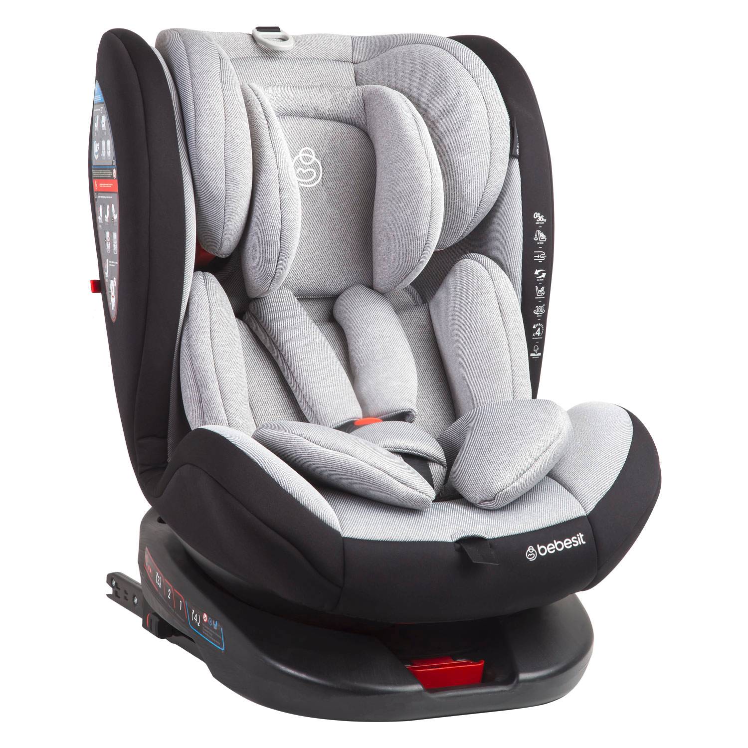 Kikkaboo Silla Coche Isofix I-Travel Gris