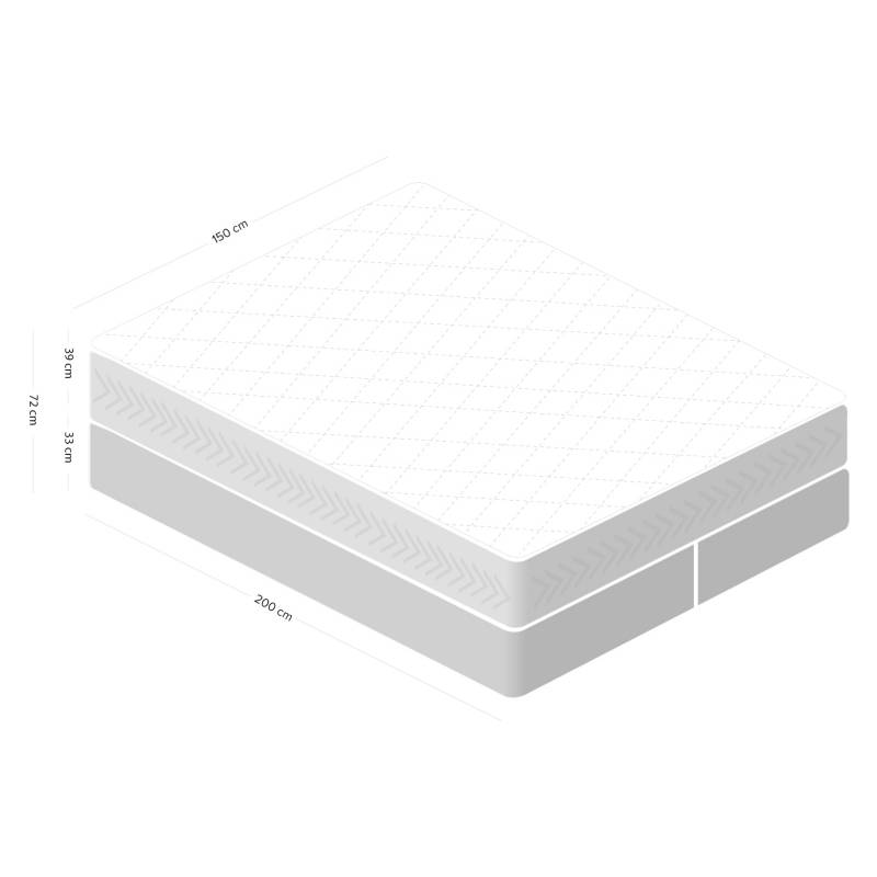 FLEX - Box  Majesty textil pluma 2 Plazas Base Dividida disc