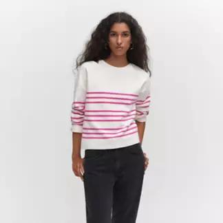 MANGO - Sweater Punto Fino Cuello Barco Mujer Mango